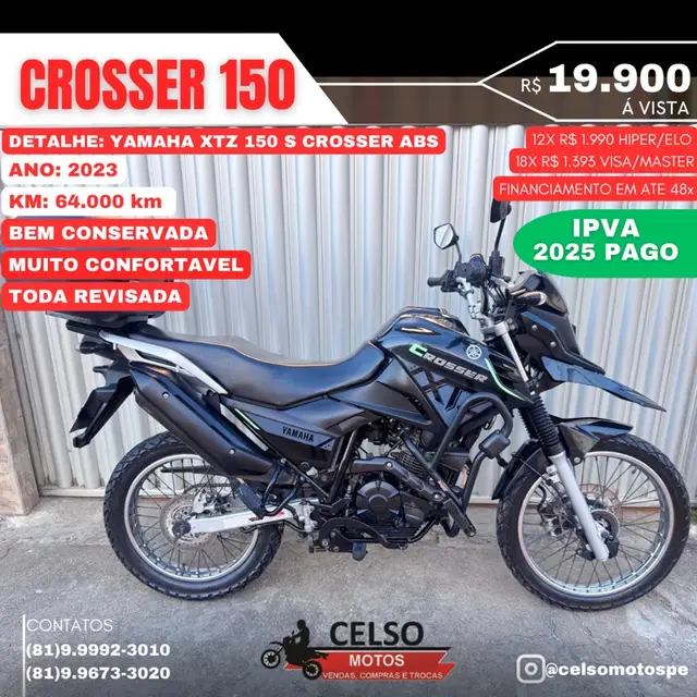 Moto Yamaha XTZ 150 Crosser 2023 S