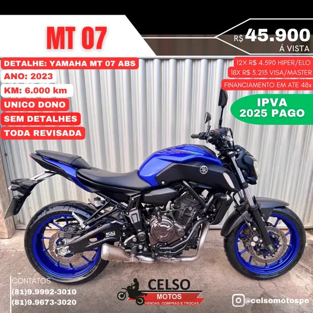 Moto Yamaha MT-07 2023 ABS