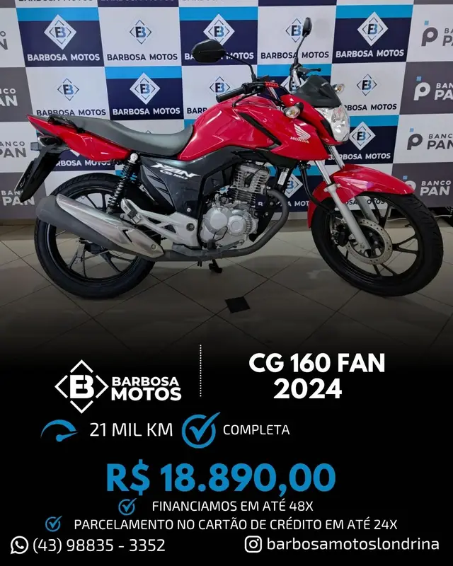 Moto Honda CG 160 2024 Fan