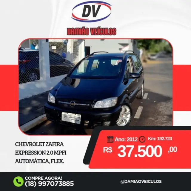 Carro Chevrolet Zafira 2012 Expression 2.0 (Flex) (Aut)