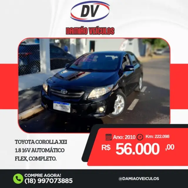 Carro Toyota Corolla 2010 Sedan XEi 1.8 16V (flex)
