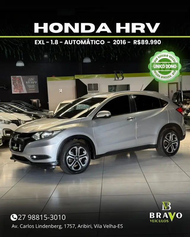 Carro Honda HR-V 2016 EXL CVT 1.8 I-VTEC FlexOne