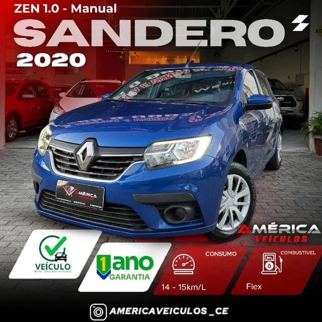 Carro Renault Sandero 2020 Zen 1.0 12V SCe (Flex)