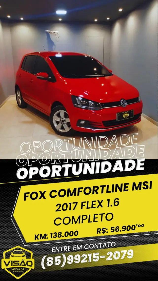 Carro Volkswagen Fox 2017 1.6 MSI Comfortline (Flex)