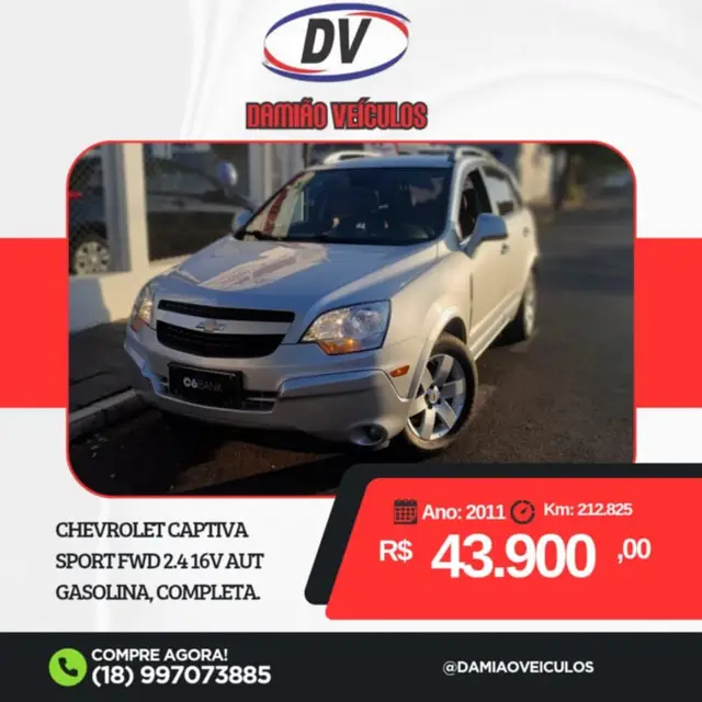 Carro Chevrolet Captiva 2011 Sport 2.4 16V (Aut)