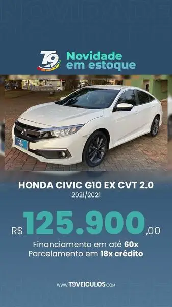 Carro Honda Civic 2021 2.0 LX CVT