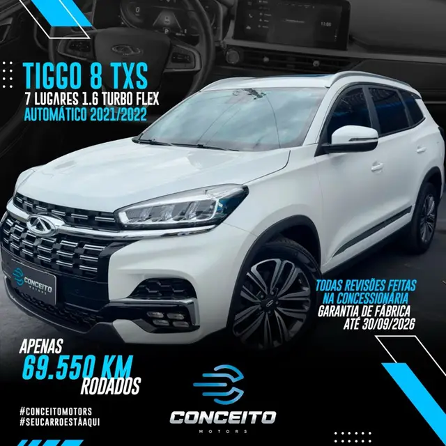 Carro CAOA Chery Tiggo 8 2022 TXS 1.6 Turbo GDI