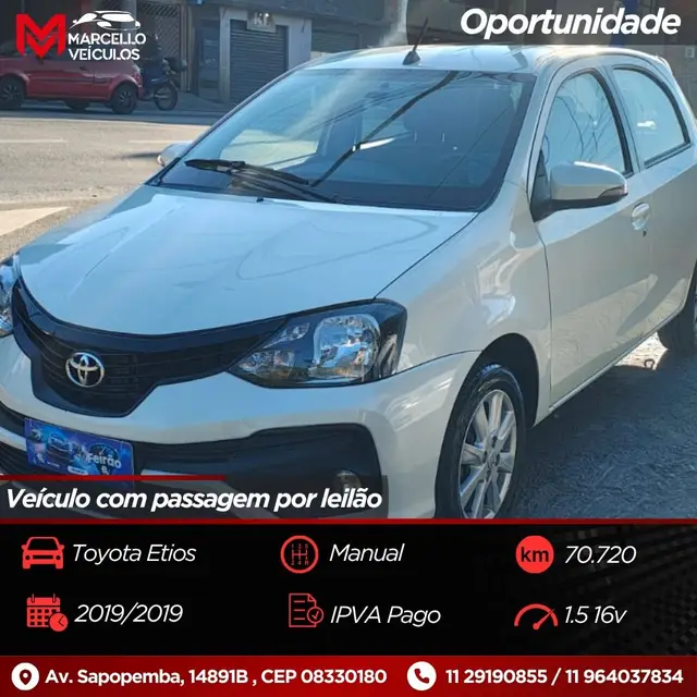 Carro Toyota Etios 2019 X Plus 1.5 (Flex)