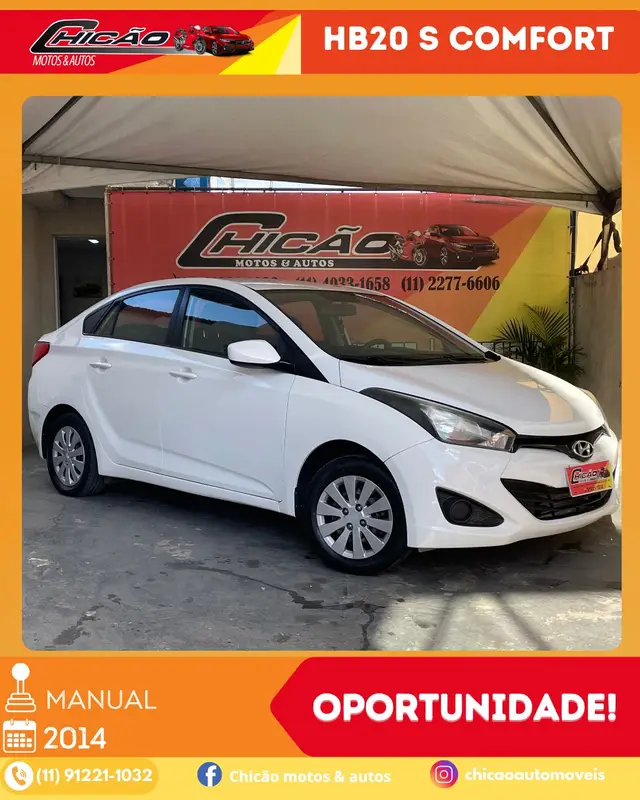 Carro Hyundai HB20S 2014 1.6 Comfort Plus (Flex)