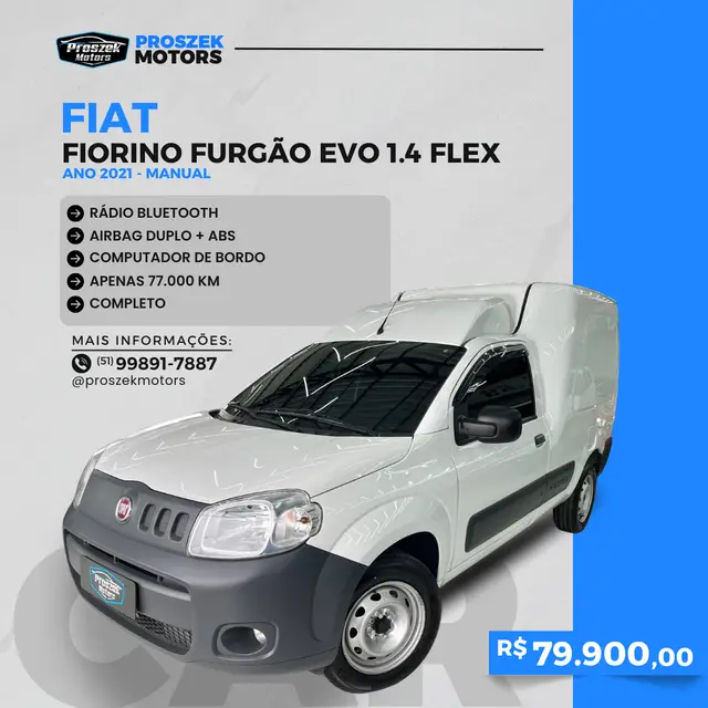 Carro Fiat Fiorino 2021 Furgão EVO 1.4 Flex 8V 2p