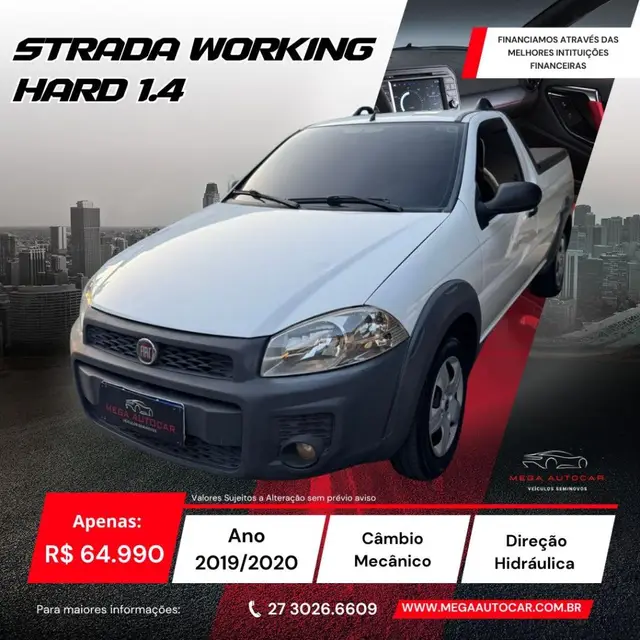 Carro Fiat Strada 2020 Hard Working 1.4 (Flex) (Cabine Simples)