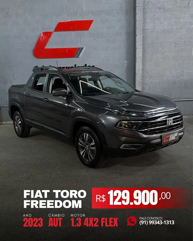 Carro Fiat Toro 2023 Freedom 1.3 T270 4x2 Flex Aut.