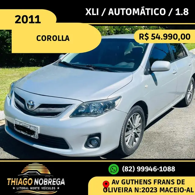 Carro Toyota Corolla 2011 Sedan XLi 1.8 16V (flex)