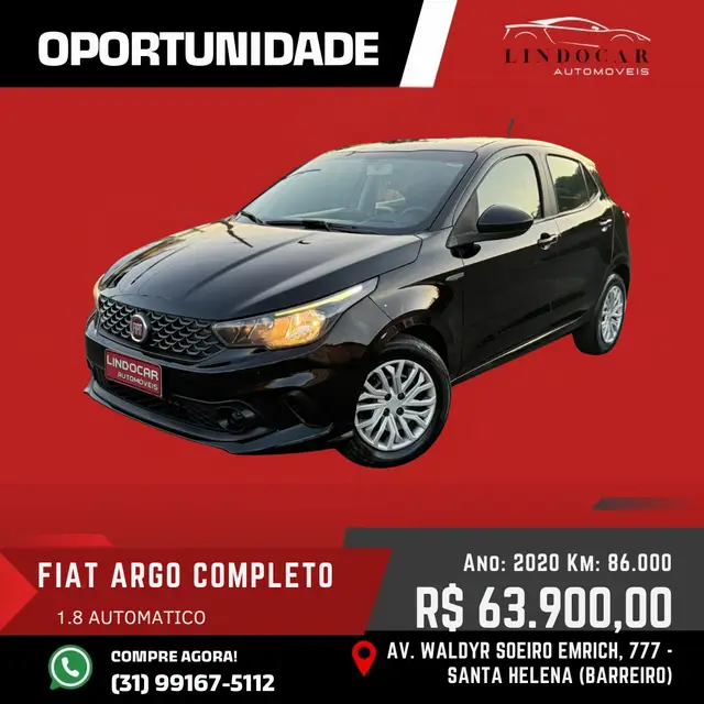 Carro Fiat Argo 2020 Precision 1.8 E.Torq AT6 (Flex)