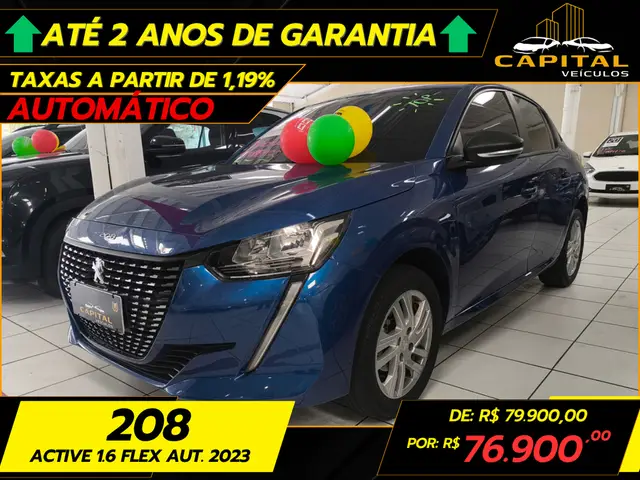 Carro Peugeot 208 2023 Active 1.6 (Flex) (Aut)