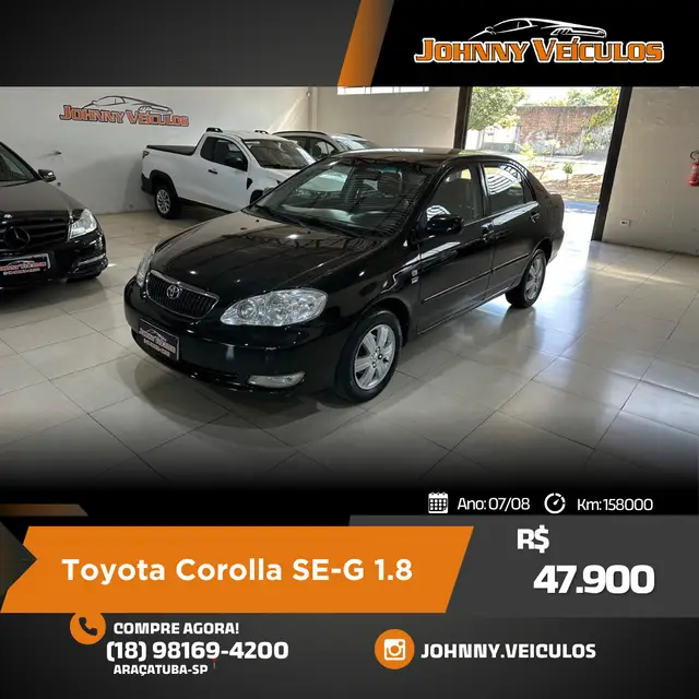 Carro Toyota Corolla 2008 Sedan SEG 1.8 16V (flex) (aut)