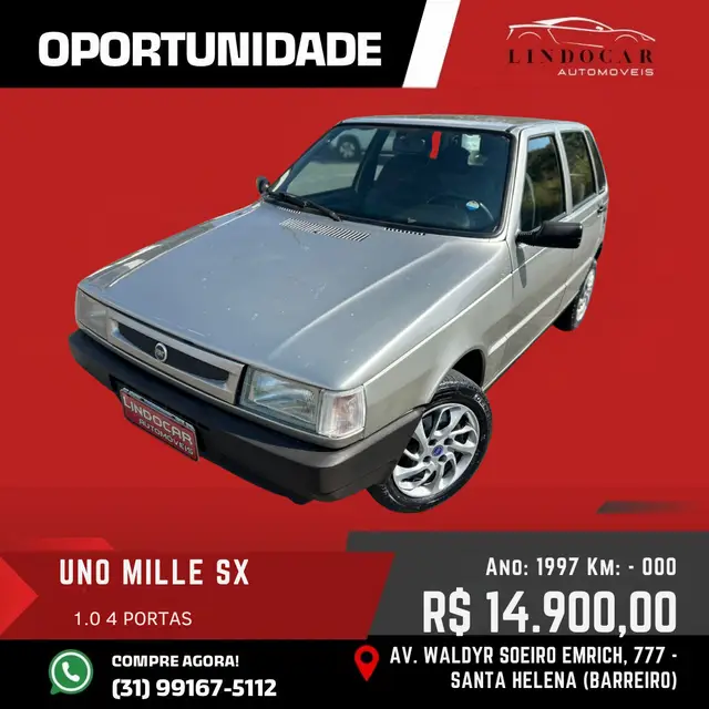 Carro Fiat Uno Mille 1997 SX 1.0 IE
