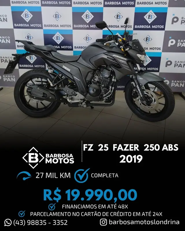 Moto Yamaha YS 250 Fazer 2019 ABS