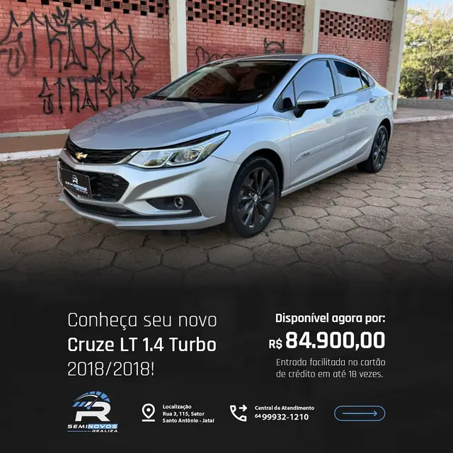 Carro Chevrolet Cruze 2018 LT 1.4 16V Turbo Flex Auto