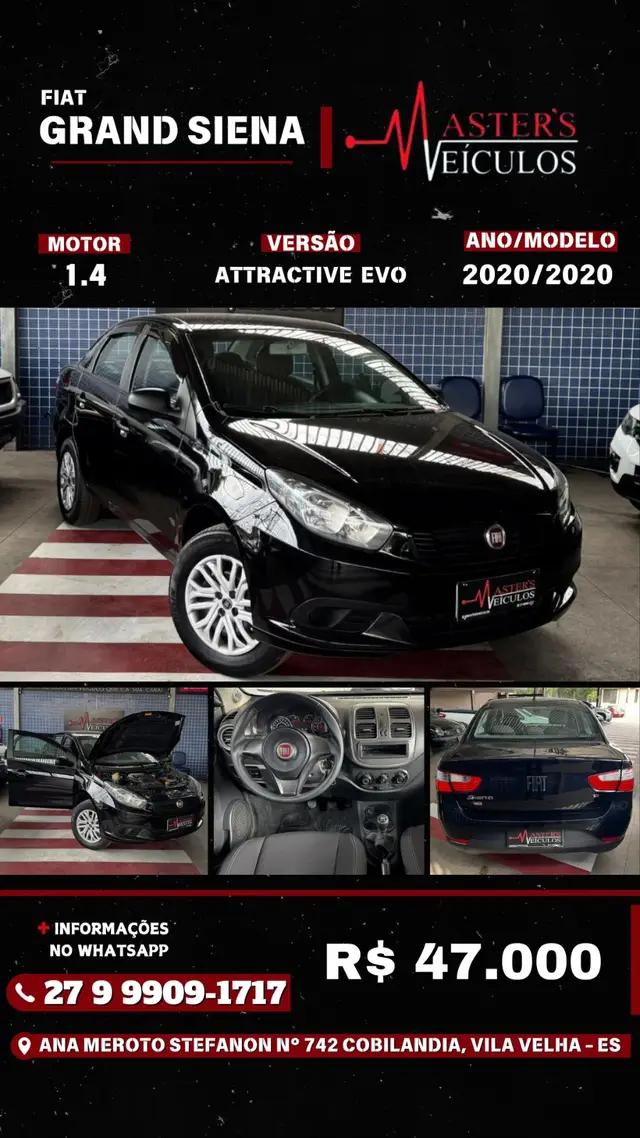Carro Fiat Grand Siena 2020 Evo Attractive 1.4 8V (Flex)