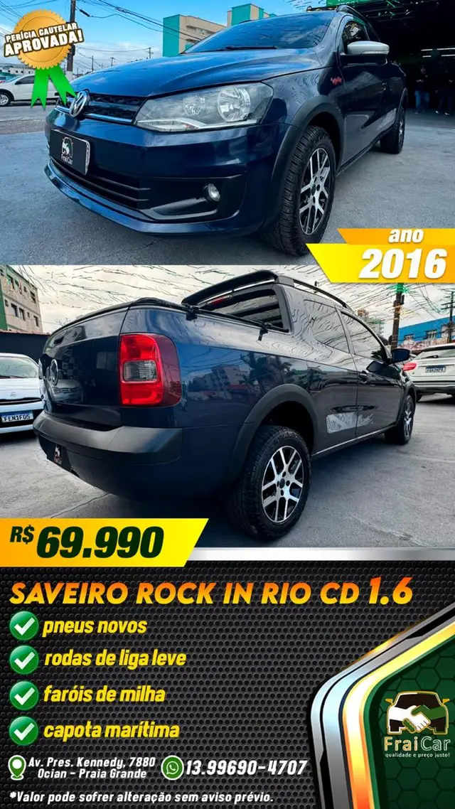 Carro Volkswagen Saveiro 2016 Rock in Rio 1.6 MSI CD (Flex)