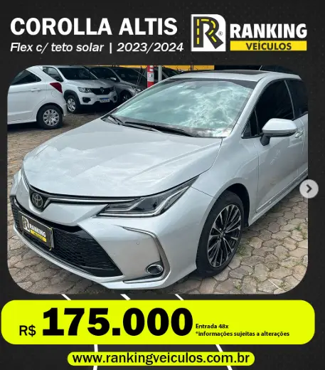 Carro Toyota Corolla 2024 Altis FLEX 2.0