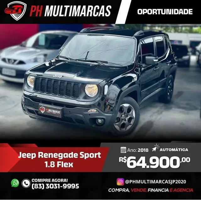 Carro Jeep Renegade 2018 1.8 4x2 (Aut) (Flex) (PCD)