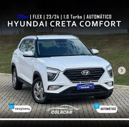 Carro Hyundai Creta 2024 Comfort Plus 1.0 Turbo