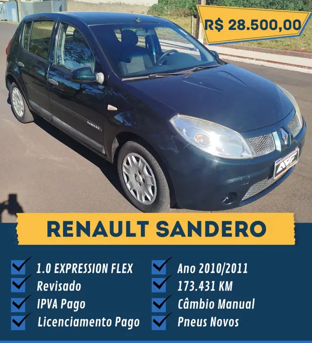 Carro Renault Sandero 2011 Expression 1.6 8V (flex)