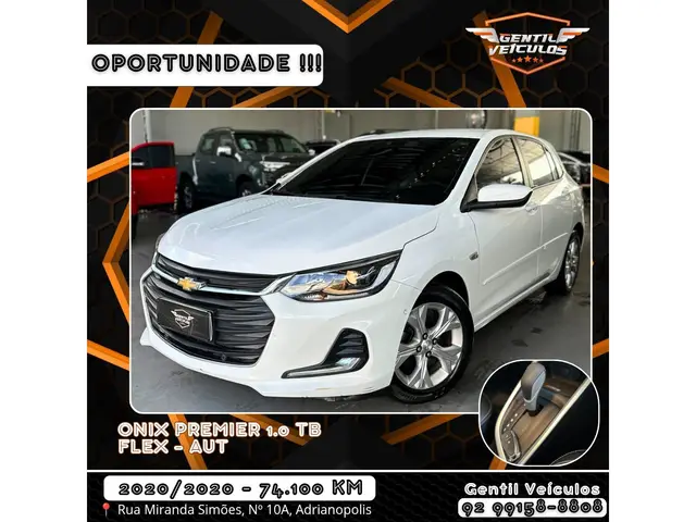 Carro Chevrolet Onix 2020 Premier 1.0 Turbo (Flex) (Aut)