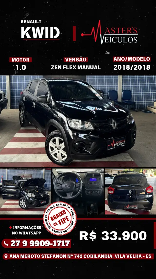 Carro Renault Kwid 2018 Zen 1.0 12v SCe (Flex)