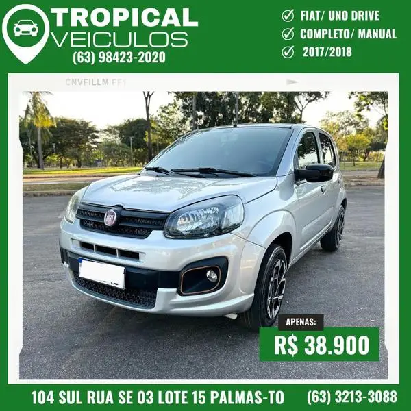 Carro Fiat Uno 2018 Drive 1.0 Firefly (Flex)