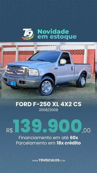 Carro Ford F-250 2008 XL 4x2 3.9 (Cab Simples)