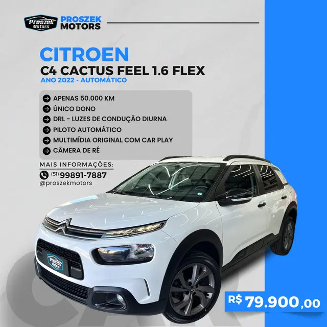 Carro Citroën C4 Cactus 2022 1.6 Feel Pack (Aut) (Flex)