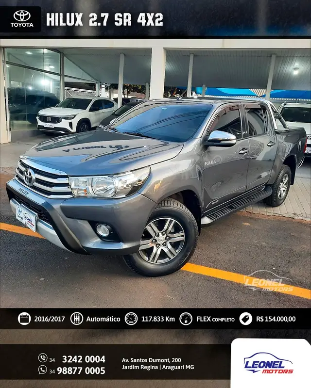 Carro Toyota Hilux Cabine Dupla 2017 Hilux 2.7 SR CD 4x2 (Flex) (Aut)