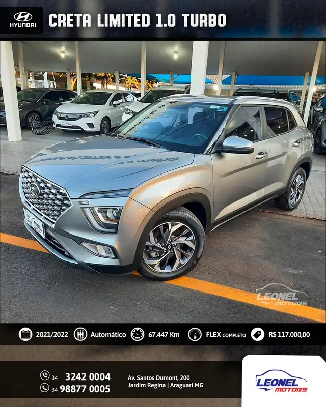 Carro Hyundai Creta 2022 Limited 1.0 Turbo (Aut) (Flex)