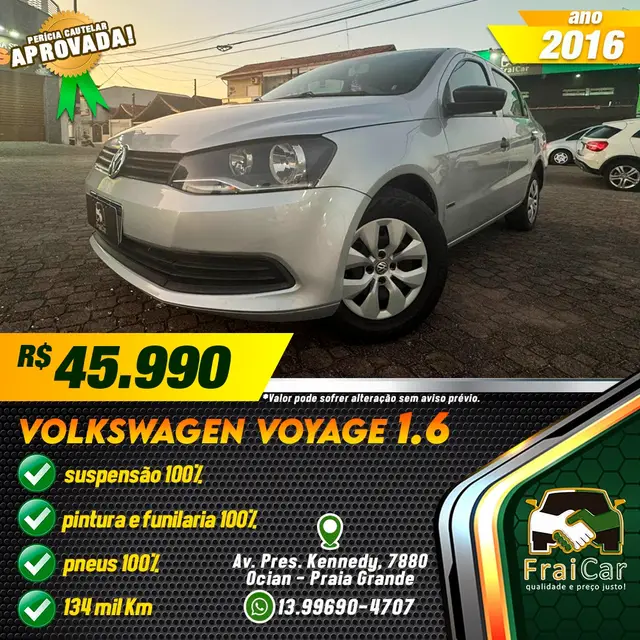 Carro Volkswagen Voyage 2016 1.6 VHT Trendline (Flex)