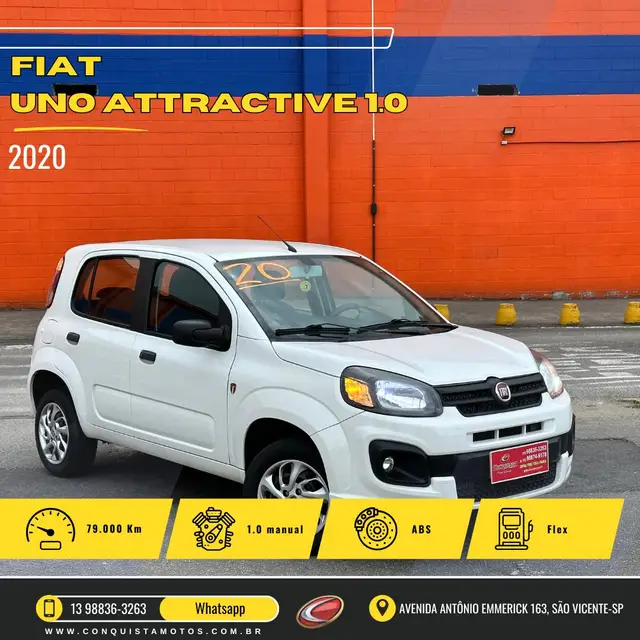Carro Fiat Uno 2020 Attractive 1.0 8V (Flex) 4p