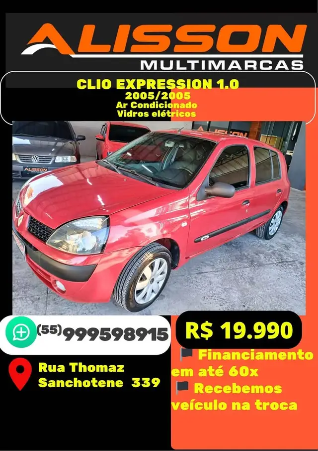 Carro Renault Clio 2005 Hatch. Expression 1.0 16V 4p