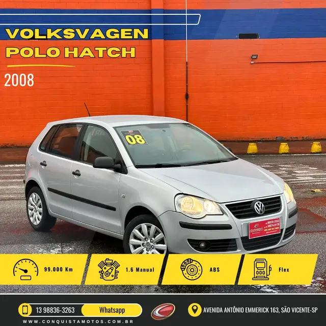 Carro Volkswagen Polo 2008 Hatch. 1.6 8V (Flex)