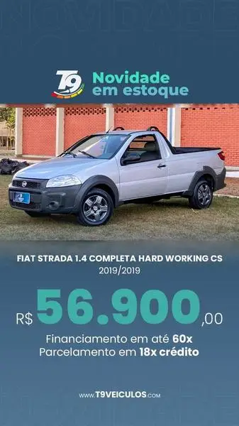 Carro Fiat Strada 2019 Hard Working 1.4 (Flex) (Cabine Simples)
