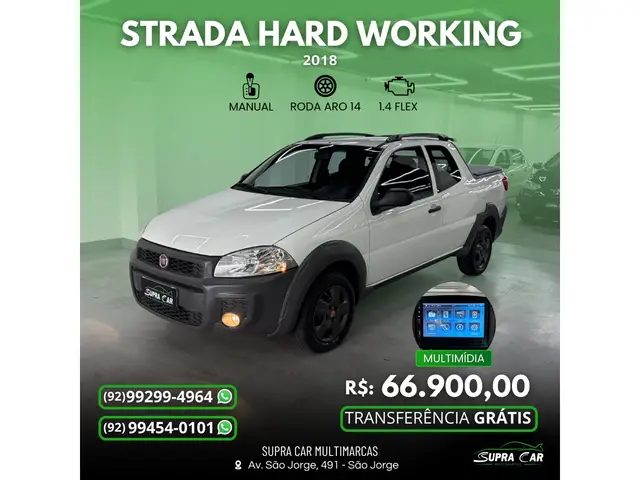 Carro Fiat Strada 2018 Hard Working 1.4 (Flex) (Cabine Dupla)