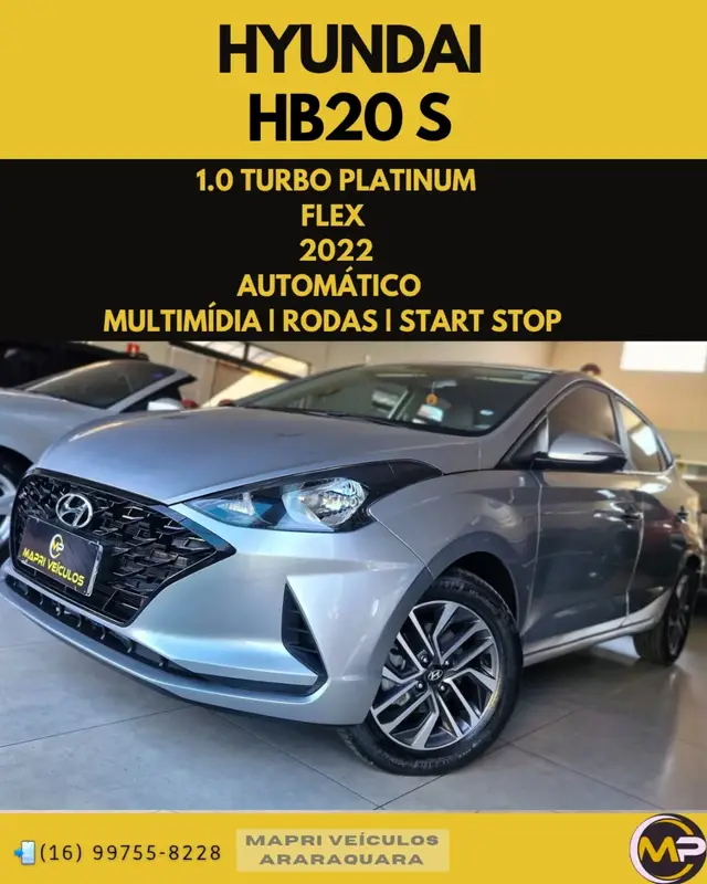Carro Hyundai HB20S 2022 Platinum Bluelink 1.0 Turbo (Aut.)