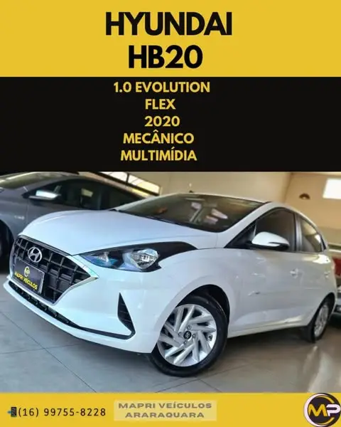 Carro Hyundai HB20 2020 1.0 TGDI Evolution (Aut)