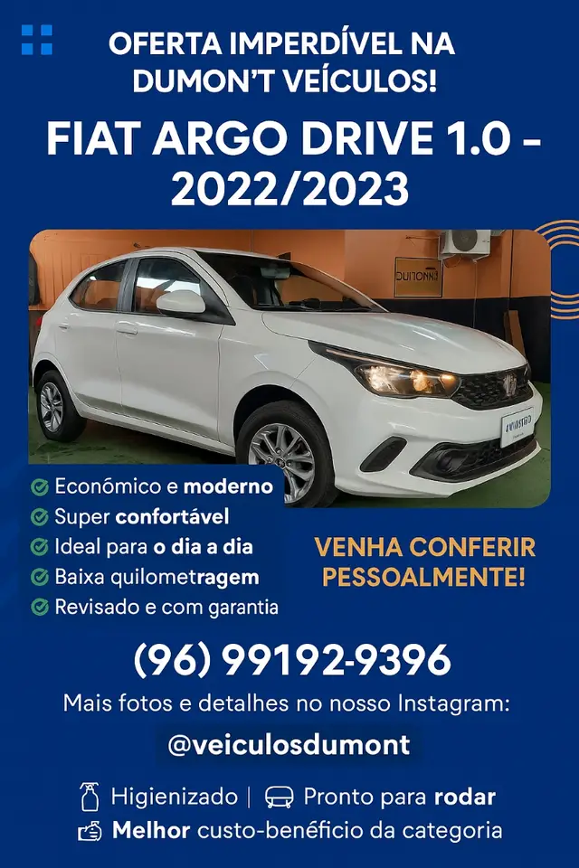 Carro Fiat Argo 2023 Drive 1.0 (Flex)