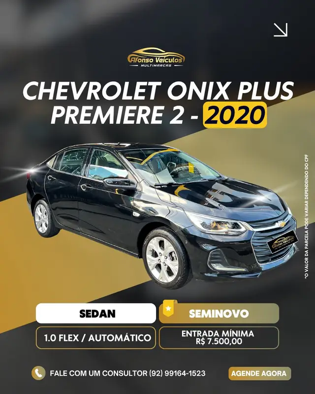Carro Chevrolet Onix Plus 2020 1.0 Premier Turbo Flex (Aut)
