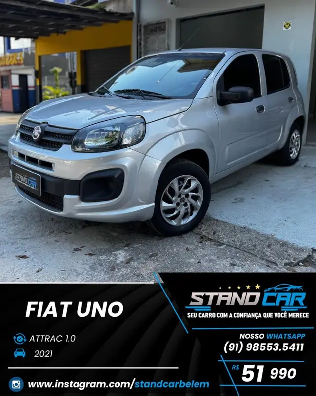Carro Fiat Uno 2021 Attractive 1.0
