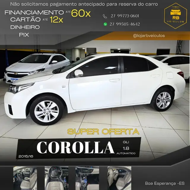 Carro Toyota Corolla 2016 1.8 GLi (Aut.)