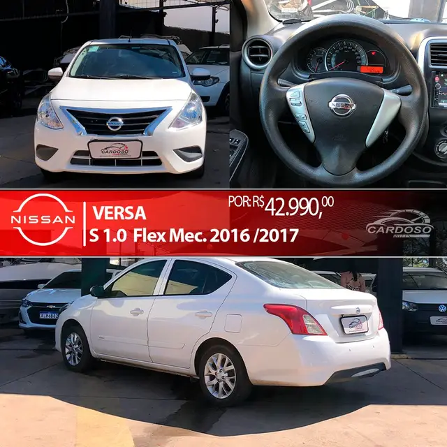 Carro Nissan Versa 2017 1.0 12V S (Flex)