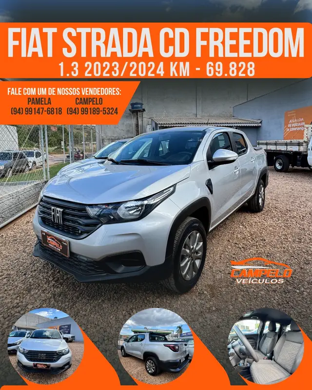 Carro Fiat Strada 2024 Freedom 1.3 Flex 8V CD